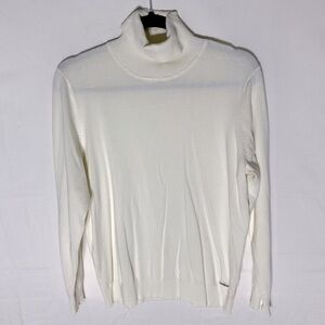 Calvin Klein Ivory Knit Turtleneck Sweater XL